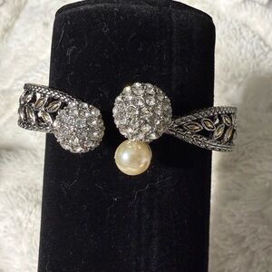 BOGO FREE Art deco diamond and pearl bracelet